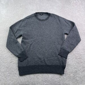 Rails Sweater Mens Medium Grey Birdseye Knit Wool Blend Crewneck Pullover